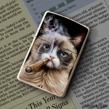 Upaljač Disgruntle Cat with Cigar Upaljač Disgruntle Cat with Cigar
