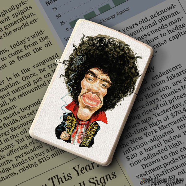 Upaljač Džimi Hendriks karikatura