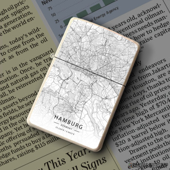 Upaljač Hamburh mapa - white Upaljač Hamburh mapa - white