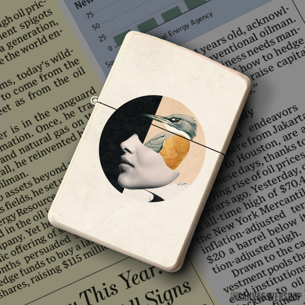 Upaljač Kolaž devojka i ptica