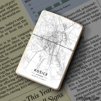 Upaljač Košice mapa - white Upaljač Košice mapa - white