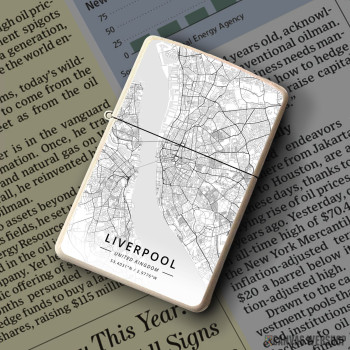 Upaljač Liverpul mapa - white Upaljač Liverpul mapa - white