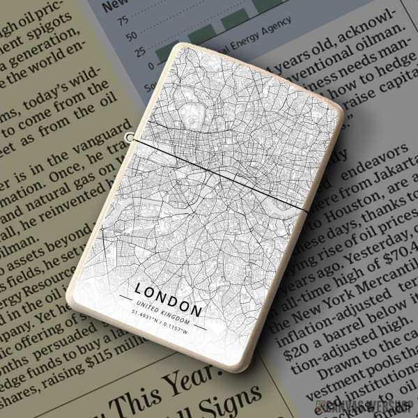 Upaljač London mapa - white