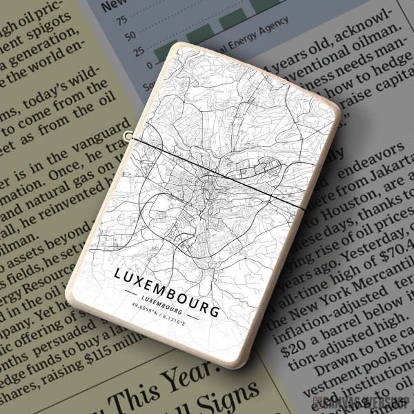 Upaljač Luksemburg mapa - white Upaljač Luksemburg mapa - white