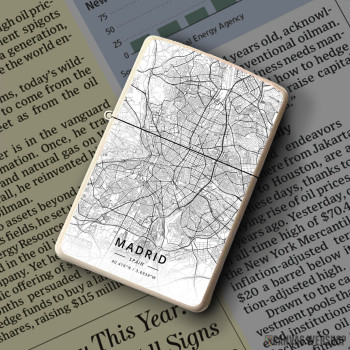 Upaljač Madrid mapa - white Upaljač Madrid mapa - white
