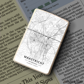 Upaljač Mastriht mapa - white Upaljač Mastriht mapa - white