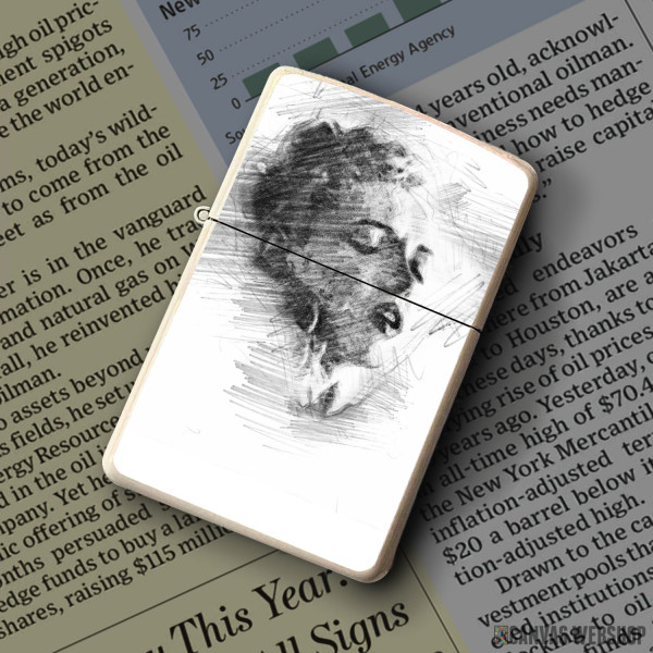 Upaljač Merlin Monro crtež olovkom