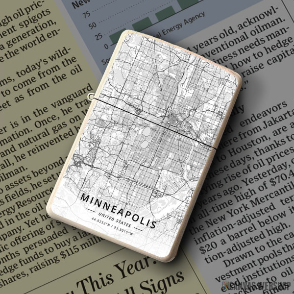 Upaljač Mineapolis mapa - white