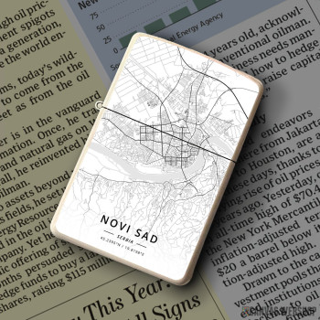 Upaljač Novi Sad mapa - white Upaljač Novi Sad mapa - white