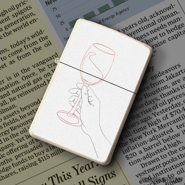 Upaljač One Line Wine Poster