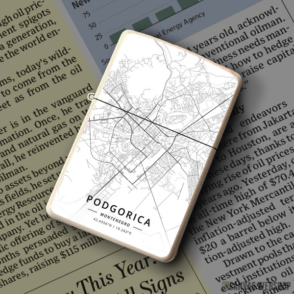 Upaljač Podgorica mapa - white