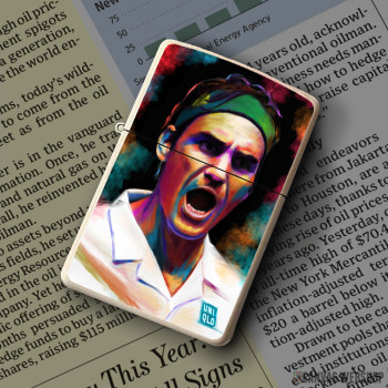 Upaljač Roger Federer painting Upaljač Roger Federer painting