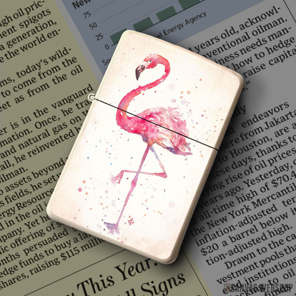 Upaljač Roze flamingo vodenim bojama