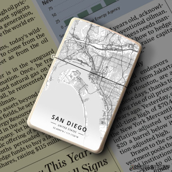 Upaljač San Diego mapa - white Upaljač San Diego mapa - white