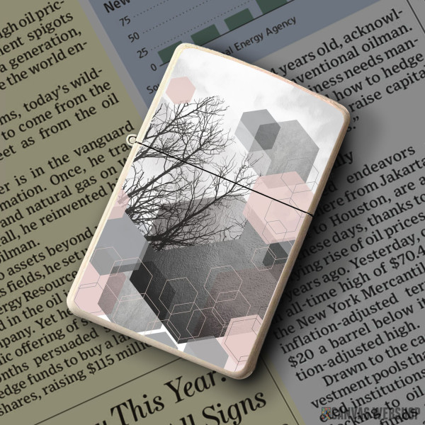 Upaljač Sivo nebo sa roze heksagonima