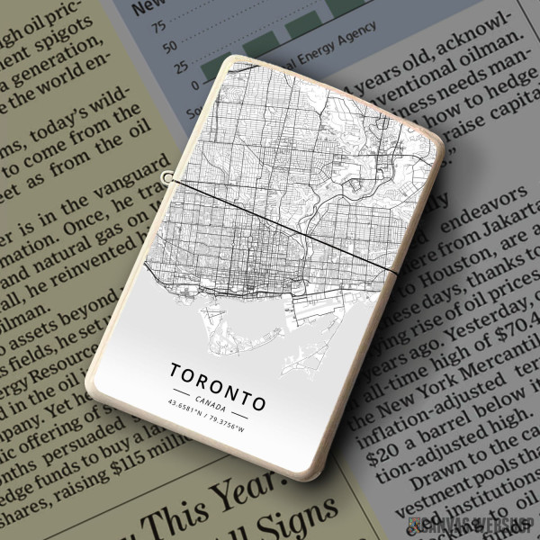 Upaljač Toronto mapa - white