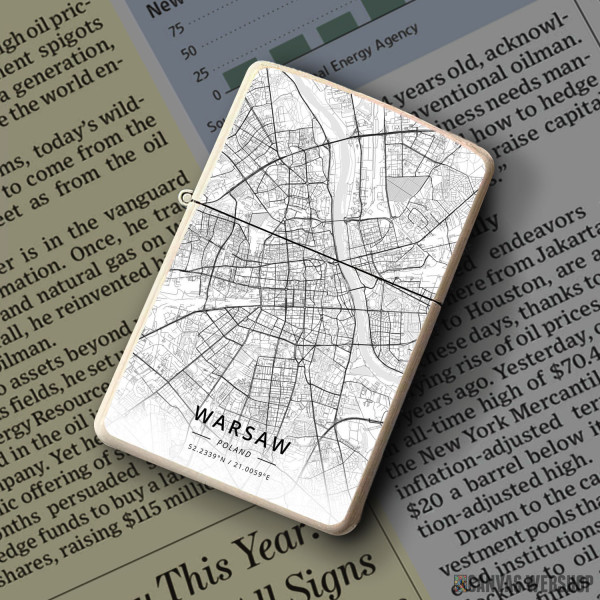 Upaljač Varšava mapa - white
