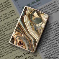 Upaljač White Gold Agate Abstract