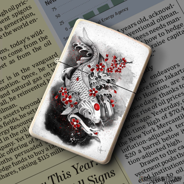 Upaljač white koi and sakuras