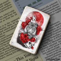 Upaljač White tiger, red sun