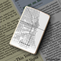 Upaljač Čikago mapa - white