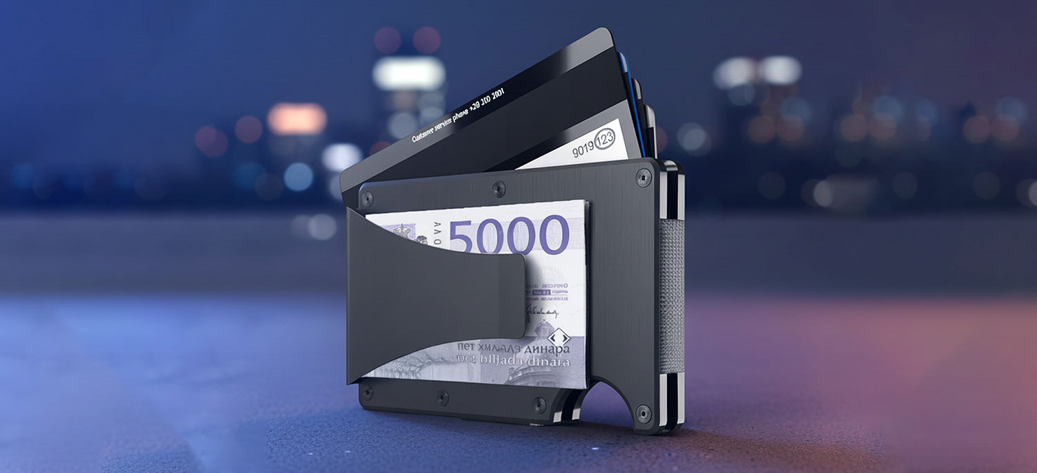 Metalni minimalistički novčanik sa RFID zaštitom